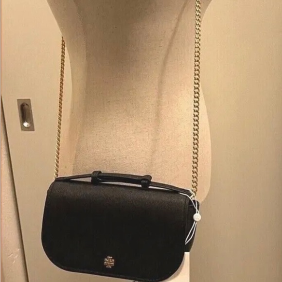 NWT TORY BURCH EMERSON Top Handle Leather Crossbody bag with Chain Strap - Picture 8 of 9